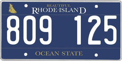 RI license plate 809125