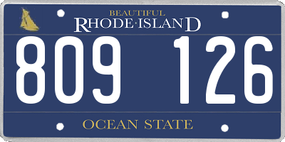 RI license plate 809126