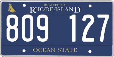 RI license plate 809127