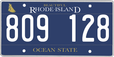 RI license plate 809128