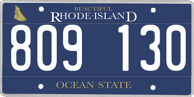 RI license plate 809130