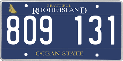 RI license plate 809131