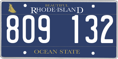 RI license plate 809132
