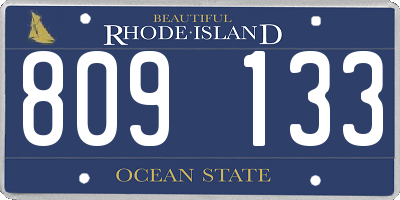 RI license plate 809133