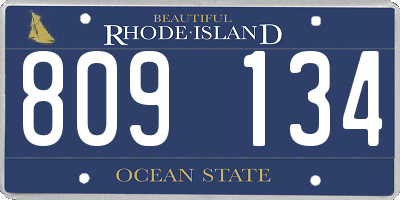RI license plate 809134