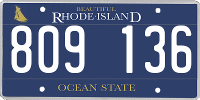 RI license plate 809136