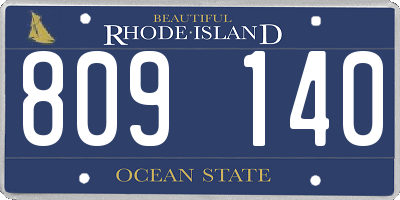 RI license plate 809140