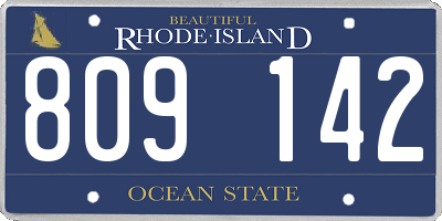 RI license plate 809142
