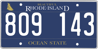 RI license plate 809143