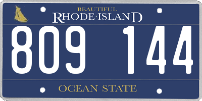 RI license plate 809144