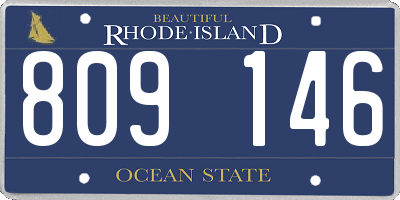 RI license plate 809146