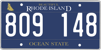 RI license plate 809148