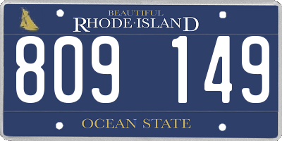 RI license plate 809149