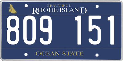 RI license plate 809151