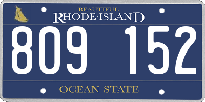 RI license plate 809152