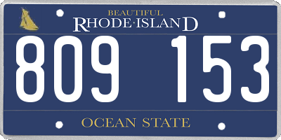 RI license plate 809153