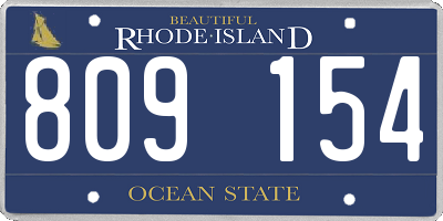 RI license plate 809154