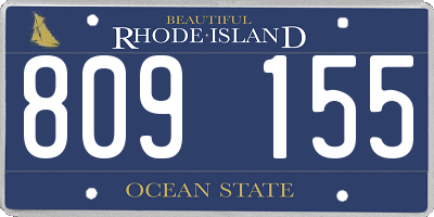 RI license plate 809155
