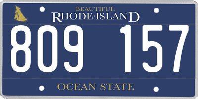 RI license plate 809157