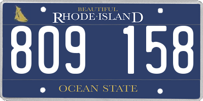 RI license plate 809158