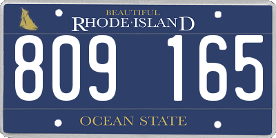 RI license plate 809165