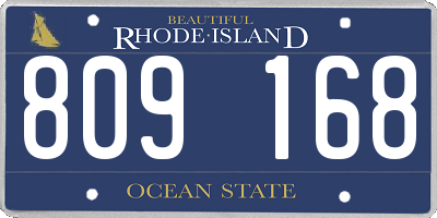 RI license plate 809168