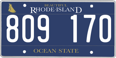 RI license plate 809170