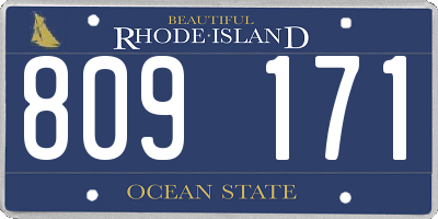 RI license plate 809171