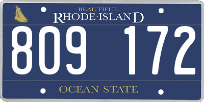 RI license plate 809172