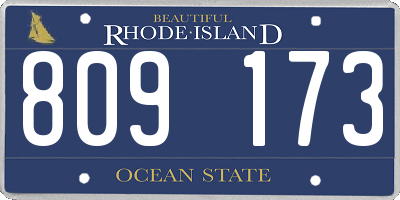 RI license plate 809173