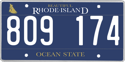 RI license plate 809174