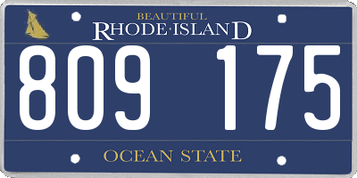 RI license plate 809175