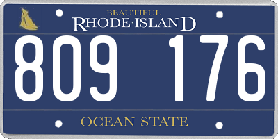 RI license plate 809176