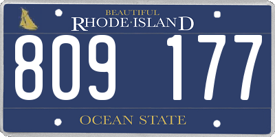 RI license plate 809177