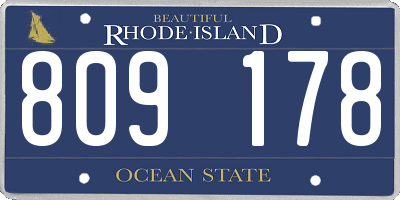 RI license plate 809178