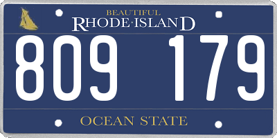 RI license plate 809179