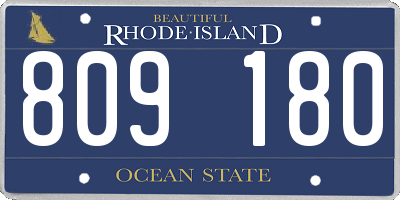 RI license plate 809180
