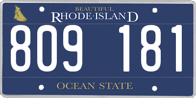 RI license plate 809181
