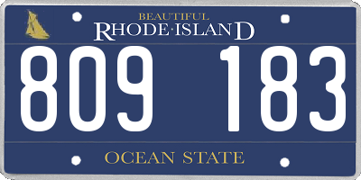 RI license plate 809183