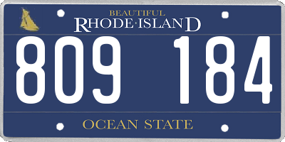 RI license plate 809184