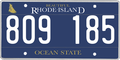 RI license plate 809185
