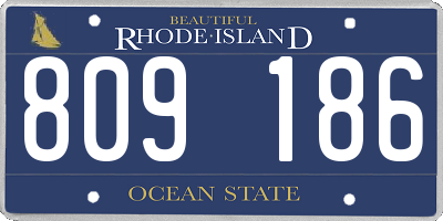 RI license plate 809186