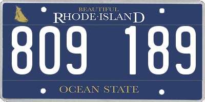 RI license plate 809189