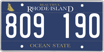 RI license plate 809190