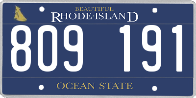 RI license plate 809191