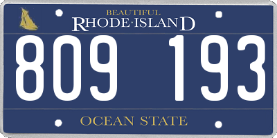 RI license plate 809193