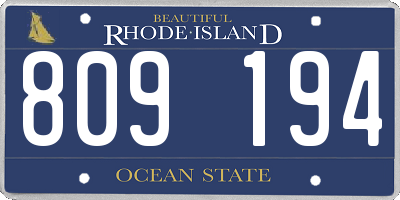 RI license plate 809194