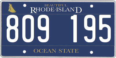 RI license plate 809195