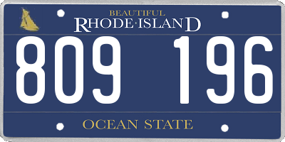 RI license plate 809196