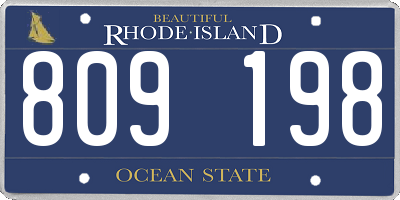 RI license plate 809198